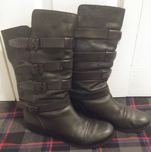 Modern Vintage leather buckle boots